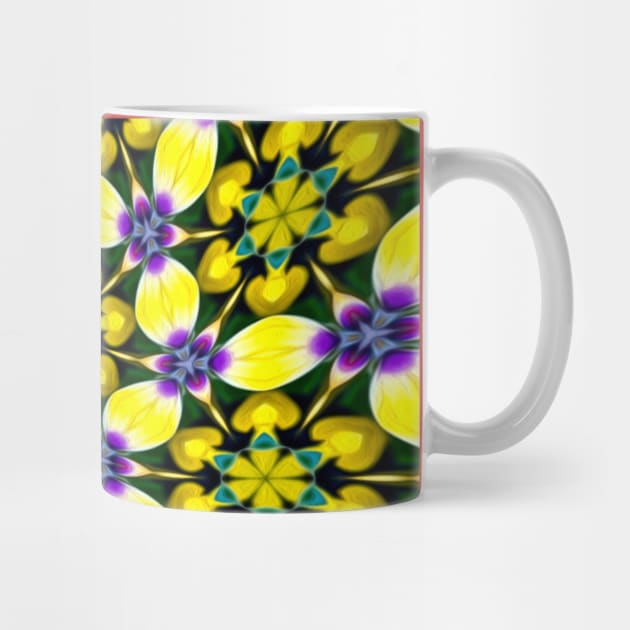 Yellow and Purple Daisy Pattern by PatternFlower